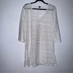 Portocruz women’s size XL white crochet V-neck swimsuit cover up dress